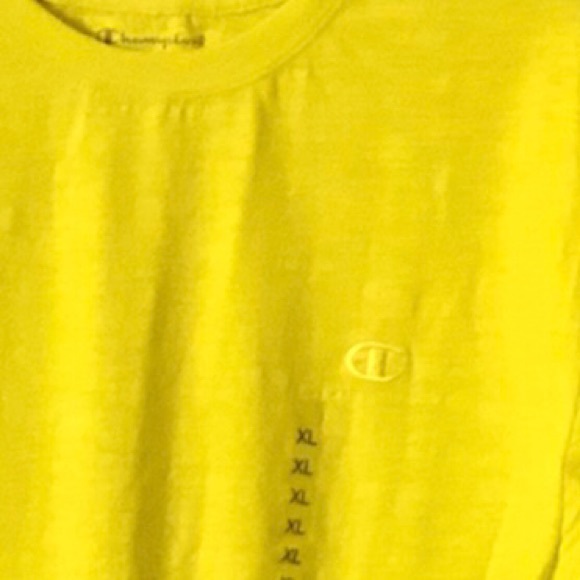 Champion Mens neon yellow Longsleeved Crewneck t-shirt Size XL - Picture 6 of 12